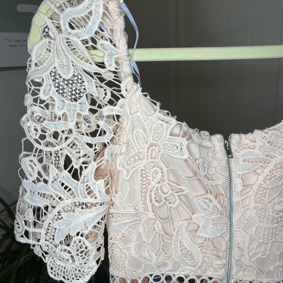 Blush Pink Lace Ruffled Wedding Guest Dress - Picture 9 of 11